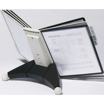  DURABLE Display-System SHERPA Table 10; grau + schwarz / rot + schwarz; Tischständer mit 2 x 5 Sichttafeln; DIN A4 