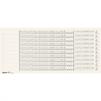  LEITZ Organisationsstreifen; Länge: 317 mm; weiß; Karton; 230g/qm; Skala 1 und 2 