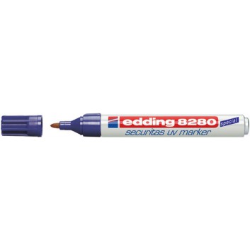  edding 8280 securitas UV-Marker; farblos; ca. 1,5 - 3 mm; Rundspitze; nur unter UV-Licht sichtbar; Spezialmarker 