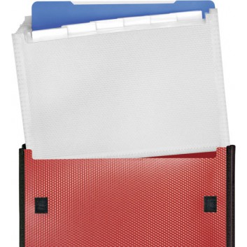  VELOFLEX Sammelbox VELOBAG Kompakt; verschiedene Farben; für DIN A4; Polypropylen; ca. 55 mm; mit Klettverschluß; inkl. 6-tlg. Fächereinsatz 