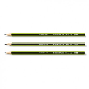  STAEDTLER Noris eco Wopex Bleistift; 2B / HB / 2H; grün-schwarz; Sechskantschaft, gespitzt; ohne Radierer 
