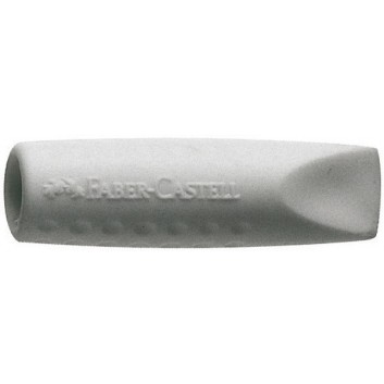  Faber-Castell Radierer GRIP 2001 ERASER CAP; grau-weiß; 10 x 10 x 40 mm; für Bleistifte und Buntstifte; Kunststoff; 2 ERASER CAP im Polybag 