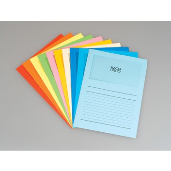  ELCO Ordo Classico - Papier-Sichthülle+Linien; für DIN A4 - 220 x 310 mm; verschiedene Farben; glatt; oben und rechte Seite offen 