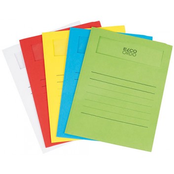  ELCO Ordo volumino - Papier-Sammelmappe; farbig sortiert; für DIN A4 - 231 x 313 + 15 mm; FSC-Papier 120 g/qm + Folienfenster 
