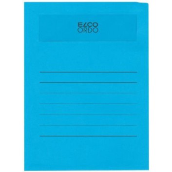  ELCO Ordo volumino - Papier-Sammelmappe; intensiv blau; für DIN A4 - 231 x 313 + 15 mm; FSC-Papier 120 g/qm + Folienfenster 