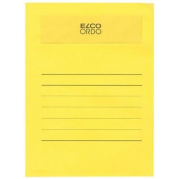  ELCO Ordo volumino - Papier-Sammelmappe; intensiv gelb; für DIN A4 - 231 x 313 + 15 mm; FSC-Papier 120 g/qm + Folienfenster 