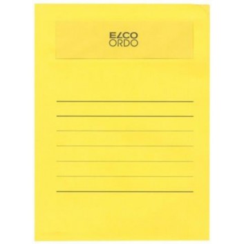  ELCO Ordo volumino - Papier-Sammelmappe; intensiv gelb; für DIN A4 - 231 x 313 + 15 mm; FSC-Papier 120 g/qm + Folienfenster 