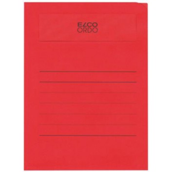  ELCO Ordo volumino - Papier-Sammelmappe; intensiv rot; für DIN A4 - 231 x 313 + 15 mm; FSC-Papier 120 g/qm + Folienfenster; ca. 100 Blatt a 80 g/m² 