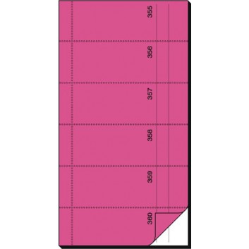  Sigel Bon-Buch, mit Blaupapier; 1-360; rosa; 2x 360 Abrisse (Original+Kopie); 10,5 x 20 cm 