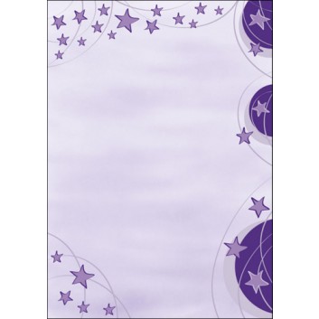  Sigel Weihnachts-Briefpapier; DIN A4; Violet Stars; DP031; Feinpapier; 90 g/qm 