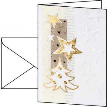  Sigel Weihnachts-Faltkarte, Premium; DIN A6, hoch; White Christmas; DS376; Edelkarton, Gold-/Blindprägung; 185 g/qm 