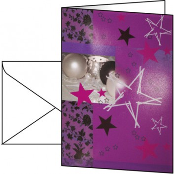  Sigel Weihnachts-Faltkarte, Classic; DIN A6, hoch; Candlelight with Stars, ohne Text; DS386; Glanzkarton: außen hochglanz, innen matt; 220 g/qm 