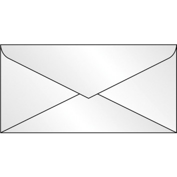  Sigel Briefumschläge, Kleinpackung; 110 x 220 mm (DIN Lang); transparent weiß; ohne Fenster; nassklebend; Spitzklappe; 100 g/qm 