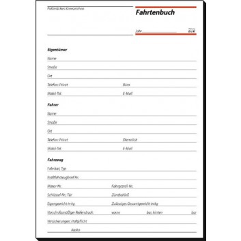  Sigel Fahrtenbuch für PKW und Lkw; 148 x 210 mm (DIN A5); weiß; 32  Originale; 32 Blatt; Mit Kraftstoffverbrauchstabelle; FA514 