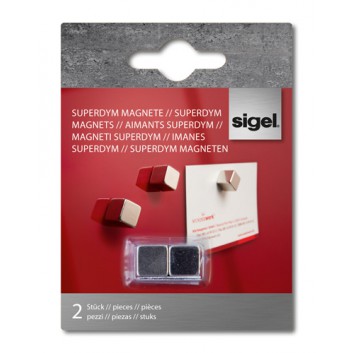  Sigel SUPERDYM-Magnete C5; 10 x 10 x 10 mm; silber; stark, hält bis zu 8 Blatt (80g); würfelförmig 