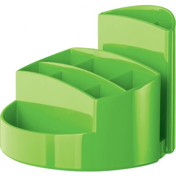  HAN Stifteköcher RONDO New Colour; 140 x 140 x 109 mm (B x H x T); grün; hochwertiger Kunststoff, Polystyrol (PS); 9 Fächer 
