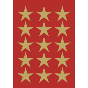  HERMA Weihnachts-Schmuck-Etiketten; 7,5 x 10 cm (Blattformat); Sterne, 5-zackig; gold; 3414; Durchmesser Sterne: ca.21 mm; Goldfolie 