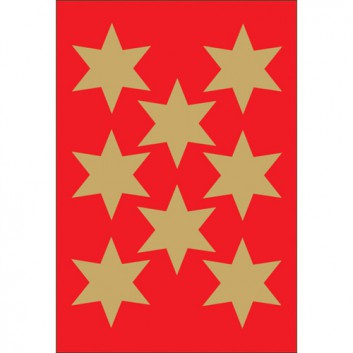  HERMA Weihnachts-Schmuck-Etiketten; 7,5 x 10 cm (Blattformat); Sterne, 6-zackig; gold; 3925; Durchmesser Sterne: ca.15 mm; Goldfolie 