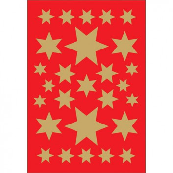  HERMA Weihnachts-Schmuck-Etiketten; 7,5 x 10 cm (Blattformat); Sterne, 6-zackig; gold; 3927; Sterne klein + groß, sortiert; Goldfolie 