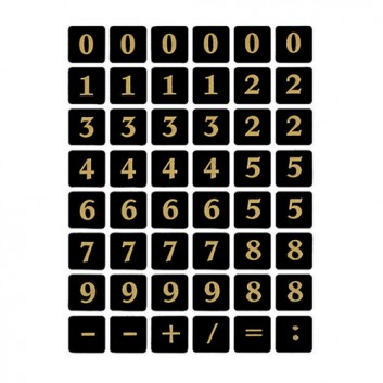  HERMA Zahlen - Haftetiketten; 13 x 13 mm; gold auf schwarz; Folie; permanent haftend; Zahlen von 0 - 9; 96 Etiketten; 4131; Schriftgröße ca. 7 mm 