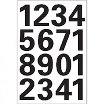  HERMA Zahlen - Haftetiketten; 25 mm; schwarz auf weiß; Folie, Wetterfest; permanent haftend; Zahlen von 0 -9, Druckschrift; 16 Etiketten; 4168 