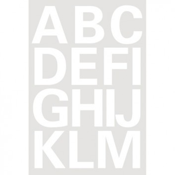  HERMA Buchstaben - Haftetiketten; 25 mm; weiß auf schwarz; Folie, Wetterfest; permanent haftend; Buchstaben von A - Z, Druckschrift; 28 Etiketten 