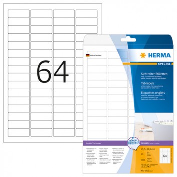  HERMA Universal-Etiketten SPECIAL Movables; verschiedene Formate; weiß; Papier; ablösbar und repositionierbar 