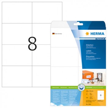  HERMA Universal-Etiketten PREMIUM; 48,3 x 25,4 mm; weiß; Papier; permanent; mit / ohne umlaufendem Rand; für Inkjet-, Laserdrucker und Kopierer 