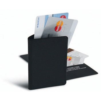  HERMA RFID Schutzhülle für 2 Kreditkarten; 125 x 96 mm (B x H); schwarz; genarbt; oben offen; dokumentenecht; PVC-Folie; 0,14 mm; keine 