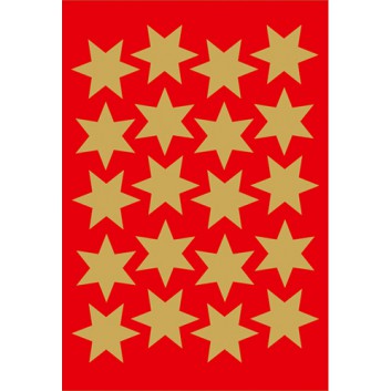  HERMA Weihnachts-Schmuck-Etiketten; 7,5 x 10 cm (Blattformat); Sterne, 6-zackig; gold; 3905; Durchmesser Sterne: ca.21 mm; Goldfolie 