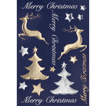  Sigel Weihnachts-Schmuck-Etiketten; 83 x 122 mm (Blattformat); Trees and Stars; gold und silber; CS208; verschiedene Motive; Inhalt: 1 Blatt 