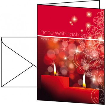  Sigel Weihnachts-Faltkarte, Classic; DIN A6, hoch; Red Candles; DS014; Glanzkarton: außen hochglanz, innen matt; 220 g/qm 
