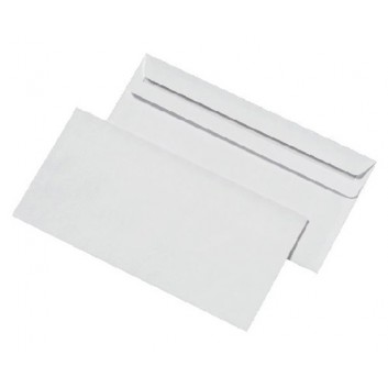  Briefumschläge; 110 x 220 mm (DIN Lang); weiß; ohne Fenster; selbstklebend; gerade Klappe; 72 g/qm; mit Innendruck 