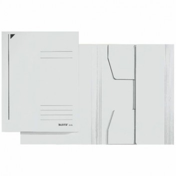  LEITZ Jurismappe; weiß; für DIN A4; 100% recycelter Pendarec-Karton 430 g/qm; ca. 250 Blatt; 3 Klappen, Liniendruck auf dem Deckel 