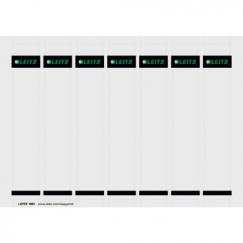  LEITZ Einsteck-Ordnerrückenschild für PC; 31 x 190 mm (kurz/schmal); grau; 130 g/qm Karton; zum Einstecken; nicht klebend; perforiert 
