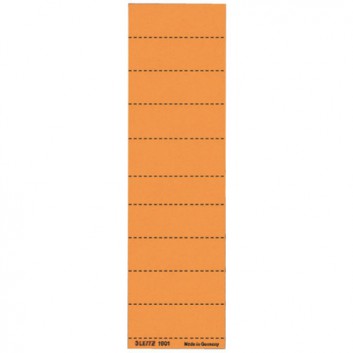  LEITZ Blanko-Schildchen; 60 x 21 mm; orange; Karton; 200g/qm; mit Perforation, 4-fach beschriftbar 