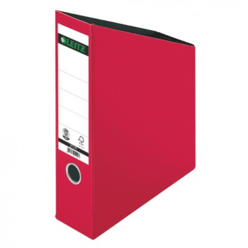  LEITZ Stehsammler; rot; 80 x 245 x 320 mm (B x T x H); Fassungsvermögen: 76 mm; mit Rückenschild und Griffloch; Hartpappe (RC); DIN A4/C4 