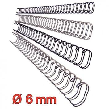  LEITZ Drahtbindespirale; 6 mm; silber; 6 mm; 34 Ringe; 3:1 Teilung 