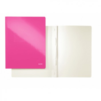  LEITZ Schnellhefter WOW; pink; für DIN A4; Karton; 300 g/qm, außen mit PP-Folie; für ca. 250 Blatt; Heftmechanik für Standartlochung 