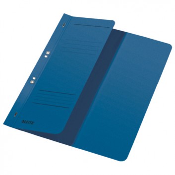  LEITZ Ösenhefter; blau; für DIN A4; Manila-Karton; 250 g/qm; für ca. 170 Blatt; 1/2 Vorderdeckel, mit Organisationsdruck; mit 8 cm Lochung, geöst 