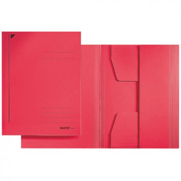  LEITZ Jurismappe; rot; für DIN A4; 100% recycelter Pendarec-Karton 430 g/qm; ca. 250 Blatt; 3 Klappen, Liniendruck auf dem Deckel 