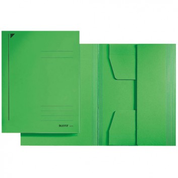  LEITZ Jurismappe; grün; für DIN A4; 100% recycelter Pendarec-Karton 430 g/qm; ca. 250 Blatt; 3 Klappen, Liniendruck auf dem Deckel 