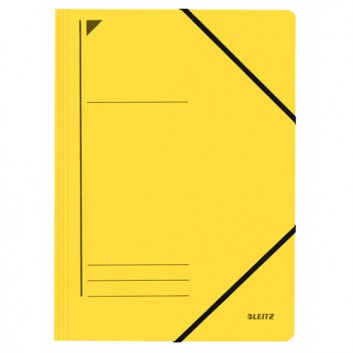  LEITZ Eckspanner; gelb; für DIN A4; Primärkarton; 400 g/qm; ca. 250 Blatt; mit Gummizugverschluß über den Ecken; mit Beschriftungslinien 
