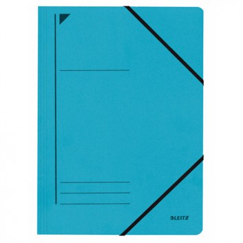  LEITZ Eckspanner; blau; für DIN A4; Primärkarton; 400 g/qm; ca. 250 Blatt; mit Gummizugverschluß über den Ecken; mit Beschriftungslinien 