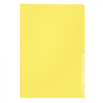  LEITZ Sichthülle Standard; für DIN A4; gelb; genarbt; oben und rechte Seite offen; dokumentenecht; recycelbares Polypropylen; 0,13 mm; keine 