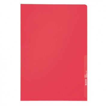  LEITZ Sichthülle Standard; für DIN A4; rot; genarbt; oben und rechte Seite offen; dokumentenecht; recycelbares Polypropylen; 0,13 mm; keine 