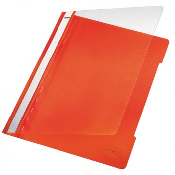  LEITZ Schnellhefter Standard; orange; für DIN A4; reissfeste PVC - Folie; ca. 120 Blatt; transparenter Vorderdeckel 