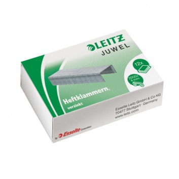  LEITZ Heftklammern; 6/4 Juwel; für Heftzangen Juwel 2000 und 3000; verzinkt, Draht; ca. 12 Blatt á 80g/m² 