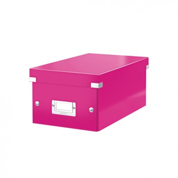  LEITZ DVD Aufbewahrungsbox Click & Store; 352 x 206 x 147 mm (B x H x T); pink; 22 DVDs oder 44 Slimcases; Graukarton mit PP-Folie laminiert 