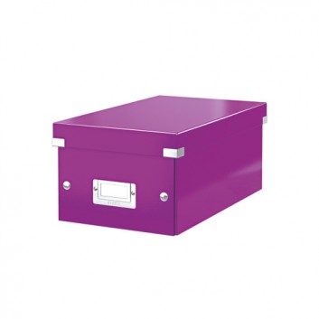  LEITZ DVD Aufbewahrungsbox Click & Store; 352 x 206 x 147 mm (B x H x T); violett; 22 DVDs oder 44 Slimcases; Graukarton mit PP-Folie laminiert 